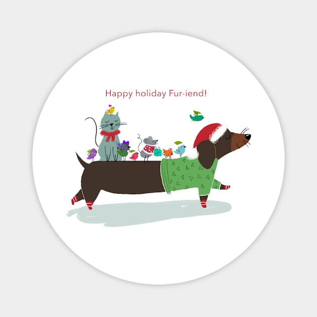 Dachshund xmas Magnet by tfinn